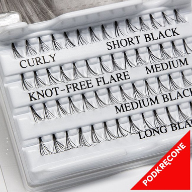 Fake individual curled eyelashes without knott, thickness 20 hairs, MIX Lovenue by Magda Pieczonka (mix)