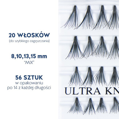 Fake individual eyelashes without knott, thickness 20 hairs, MIX Lovenue by Magda Pieczonka (mix)