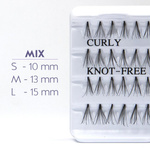 Fake individual curled eyelashes without knott, thickness 20 hairs, MIX Lovenue by Magda Pieczonka (mix)