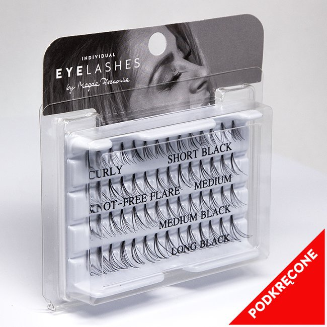 Sztuczne rzęsy KĘPKI PODKRECONE bez węzła, 10 włosków – MIX – Lovenue by Magda Pieczonka