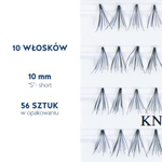 Fake individual eyelashes without knott, thickness 10 hairs, lenght 10 Lovenue by Magda Pieczonka (S)